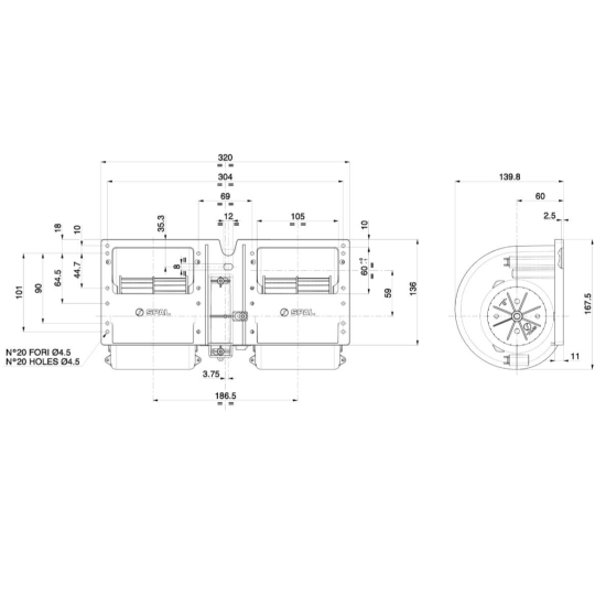 Dmuchawa Spal 011-B40-22