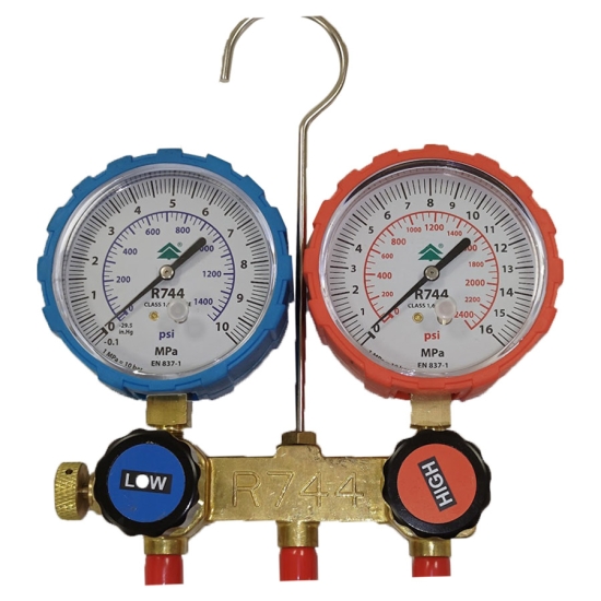 Zestaw manometrów klimatyzacji CO2 R744 i złącza