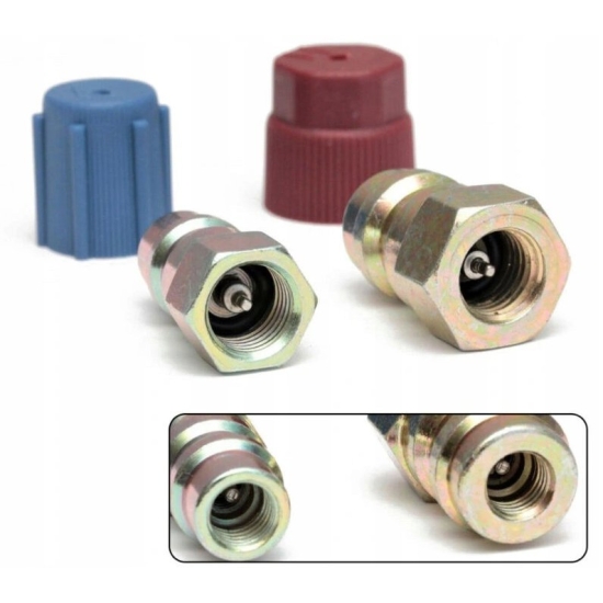 Zestaw adapterów na niskie i wysokie ciśnienie z R12 na R134a