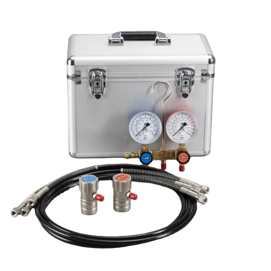 Zestaw manometrów klimatyzacji CO2 R744 i złącza