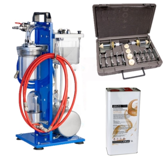Stacja do płukania klimatyzacji z adapterami i płynem